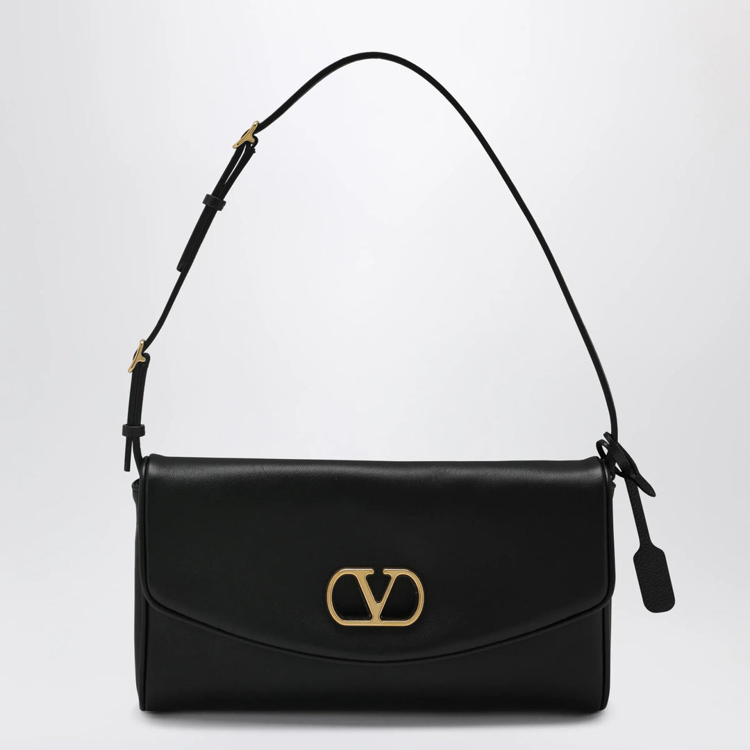Valentino Garavani - Devain VLogo leather clutch shoulder bag in black Brand Apparel & Accessories TU