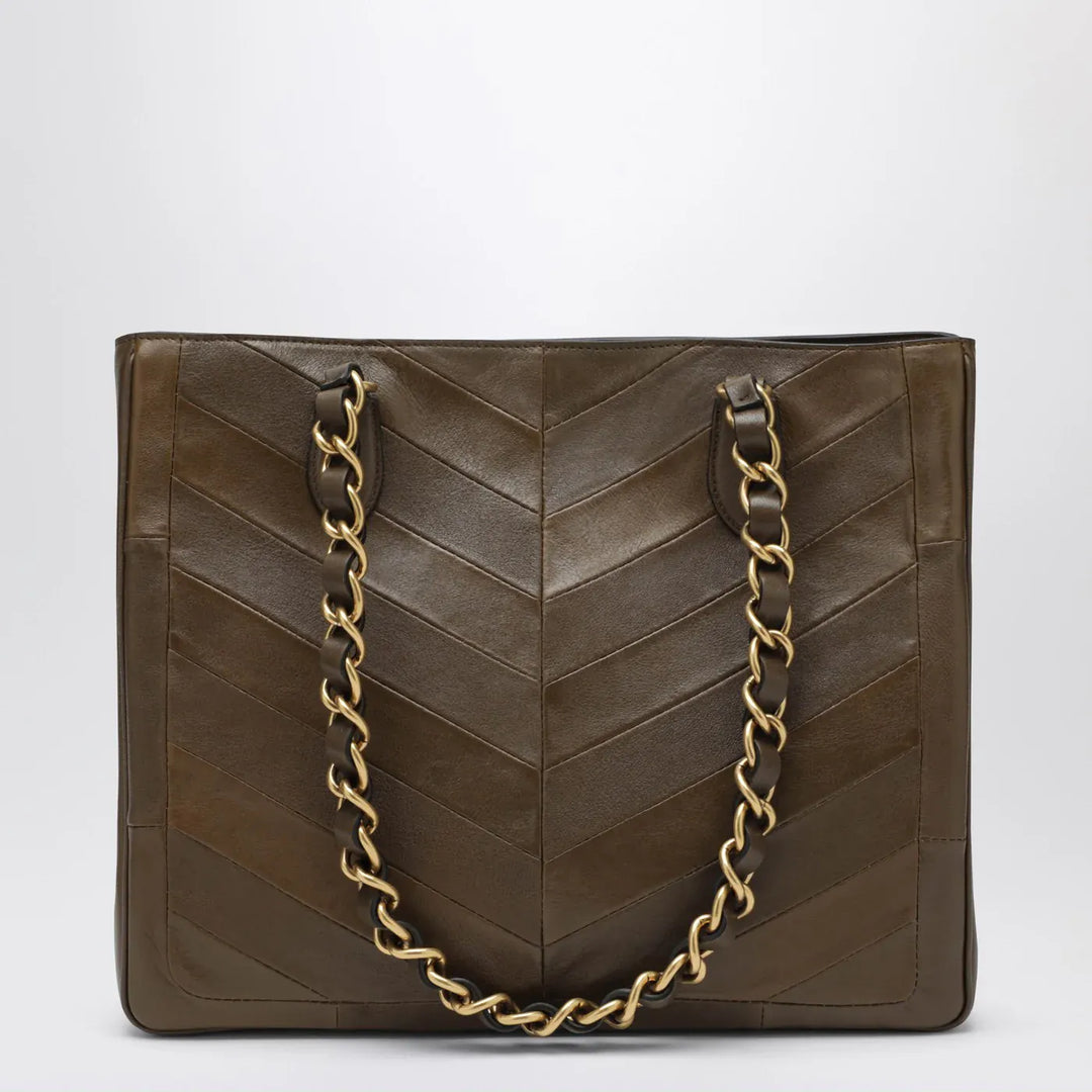 Valentino Garavani - Laseine shopping bag in tundra green Brand Apparel &amp; Accessories TU