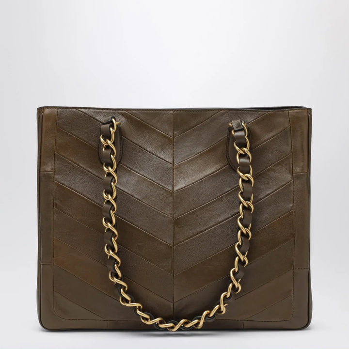 Valentino Garavani - Laseine shopping bag in tundra green Brand Apparel &amp; Accessories TU