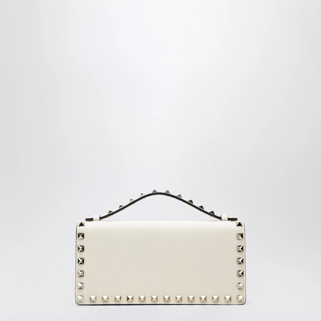Valentino Garavani - Rockstud chain wallet in grained calfskin, light ivory Brand Apparel &amp; Accessories U