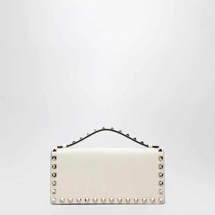 Valentino Garavani - Rockstud chain wallet in grained calfskin, light ivory Brand Apparel &amp; Accessories U