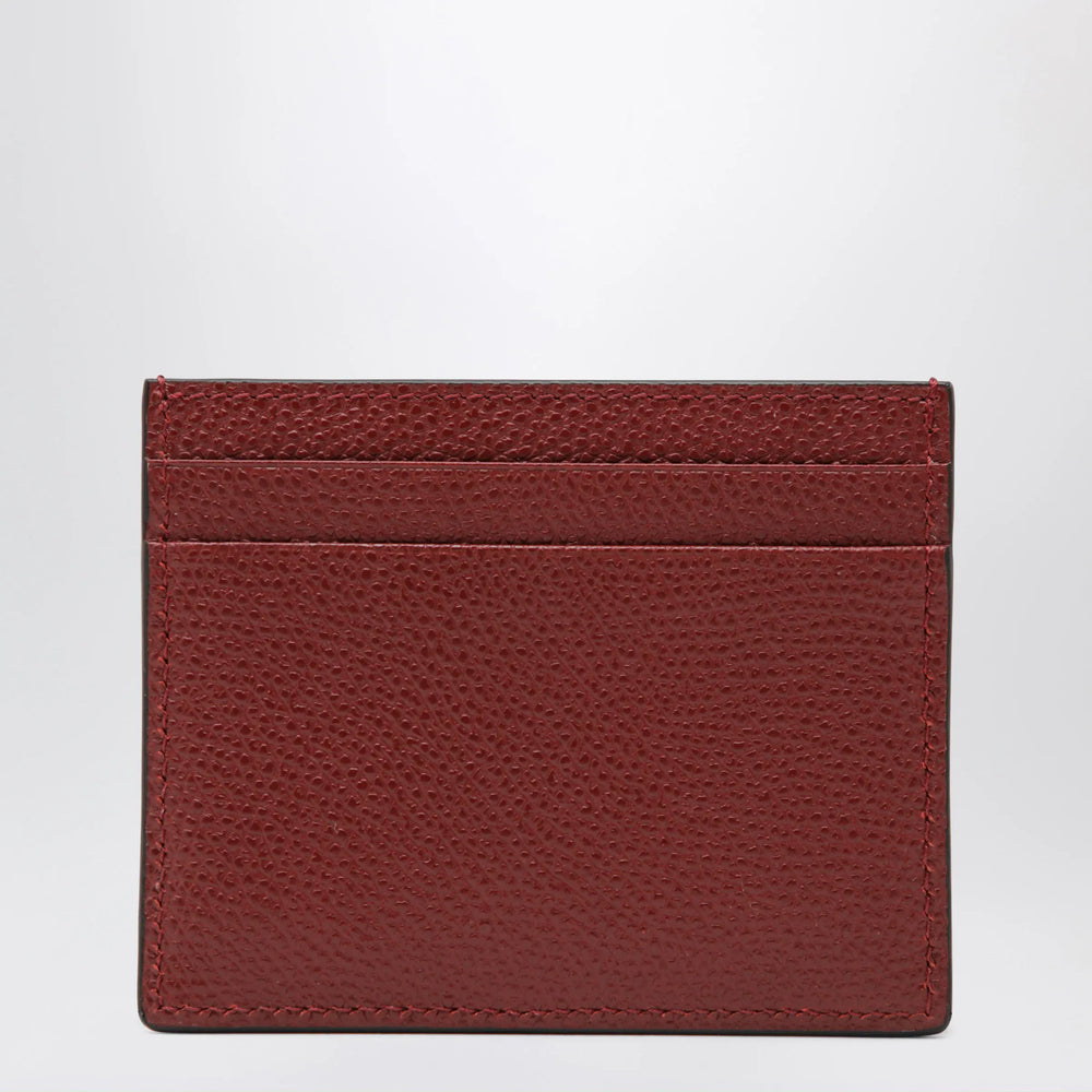 Valentino Garavani - VLogo Signature card holder in grained calfskin, russet red Brand Apparel & Accessories TU