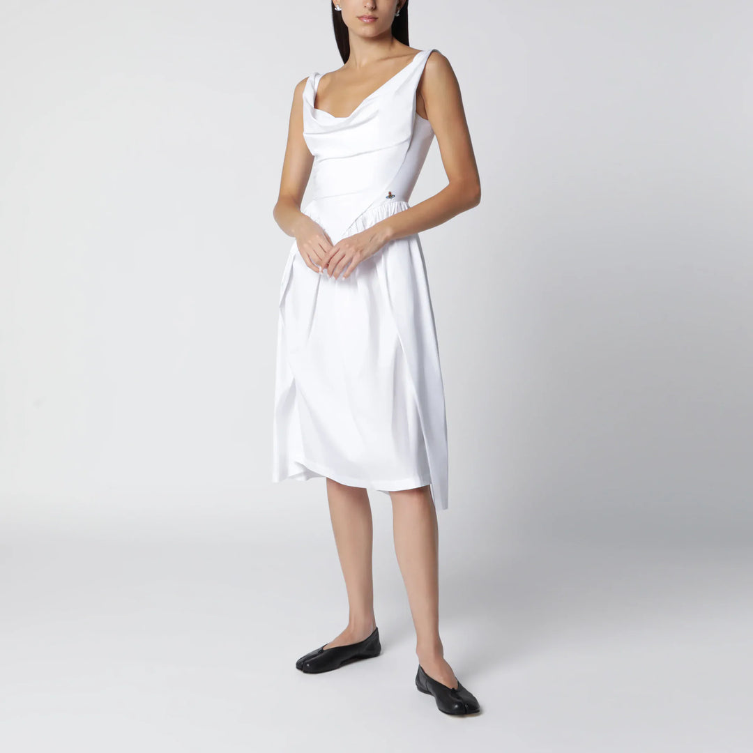 Vivienne Westwood - Sunday midi cotton poplin dress in white Brand Apparel &amp; Accessories 38  IT