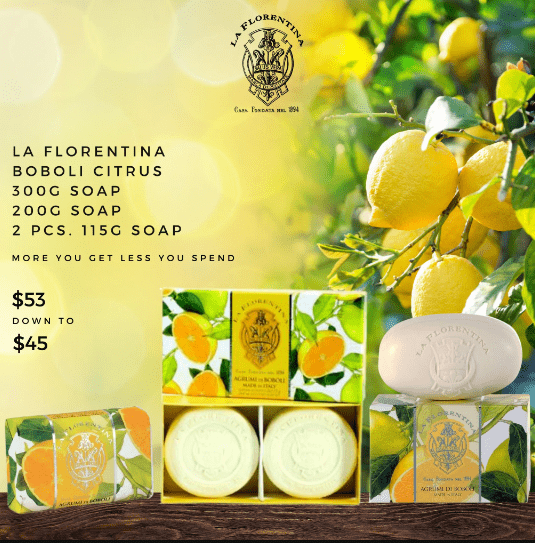 La Florentina Bar soap La Florentina Boboli Citrus Soap Bundle Brand