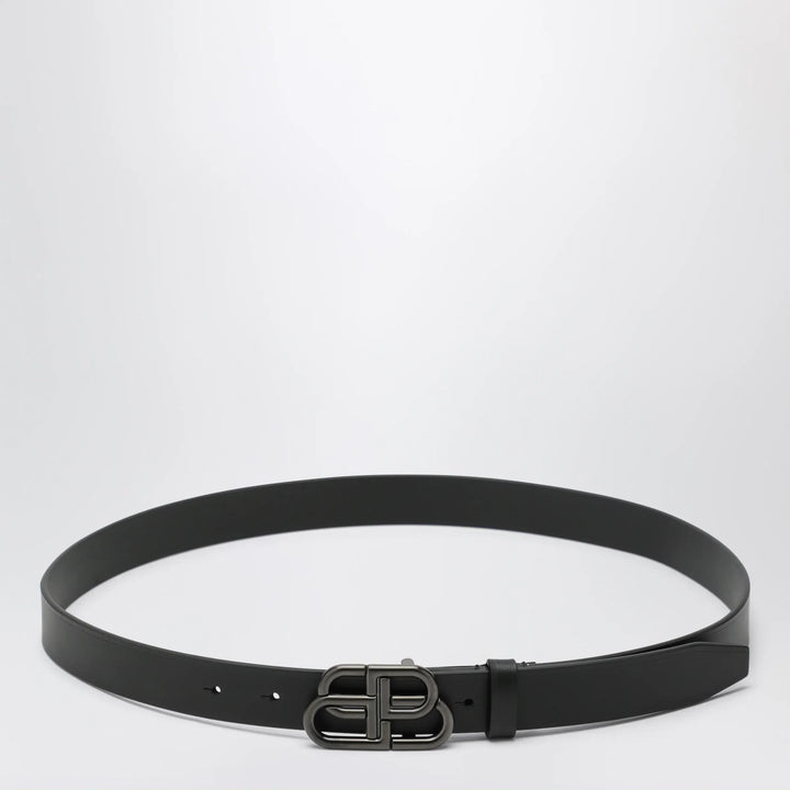 Balenciaga - Slim BB belt in calfskin leather in black Brand Belts 80 EU