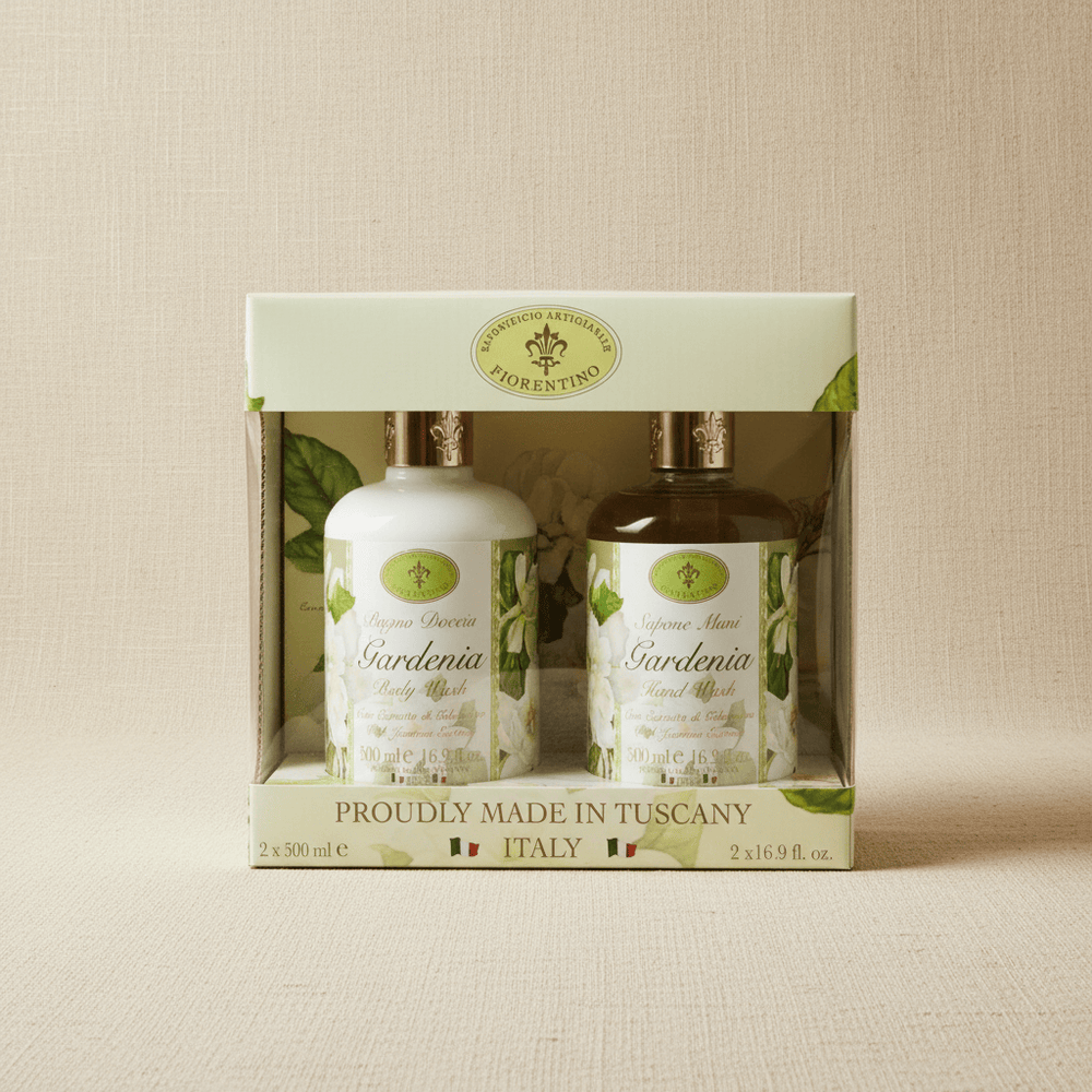 Saponificio Artigianale Fiorentino Gardenia Body & Hand Wash Luxury Soap 2pcs Brand Body and Hand Wash Bundles