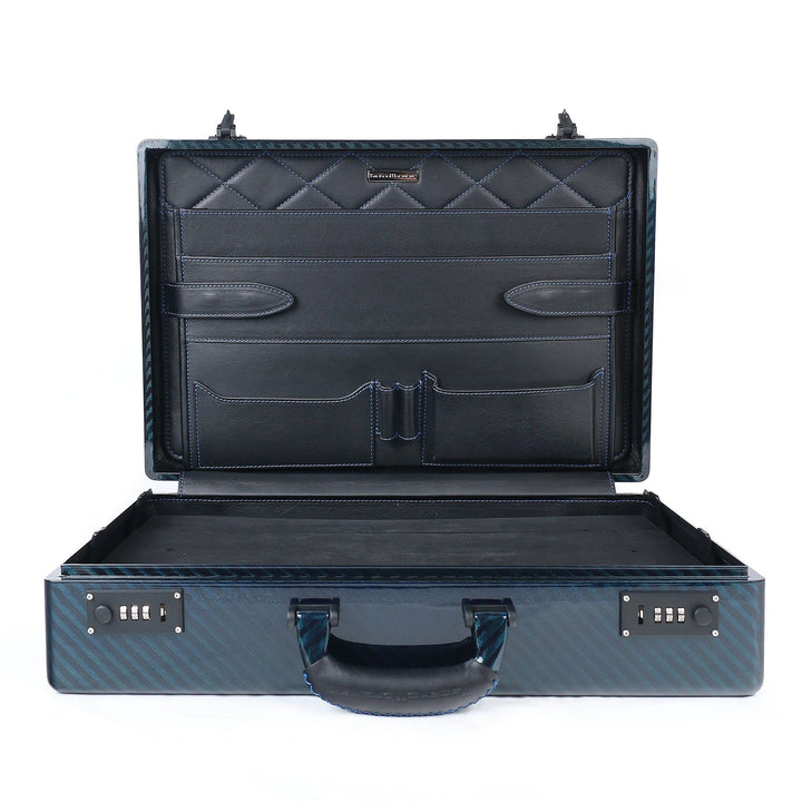 Tecknomonster Briefcase Tecknomonster Amaya L Attache Case Blue Carbon Brand