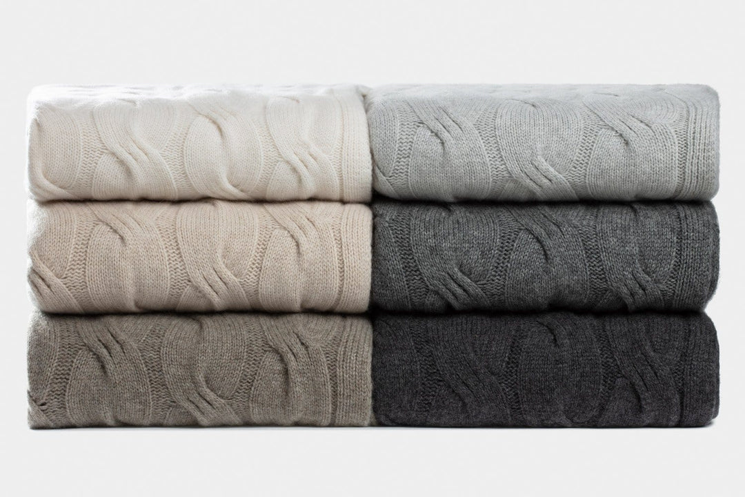 Bemboka CASHMERE THROWS Bemboka Chunky Cable Italian Cashmere Throws - Pre-Shrunk Brand