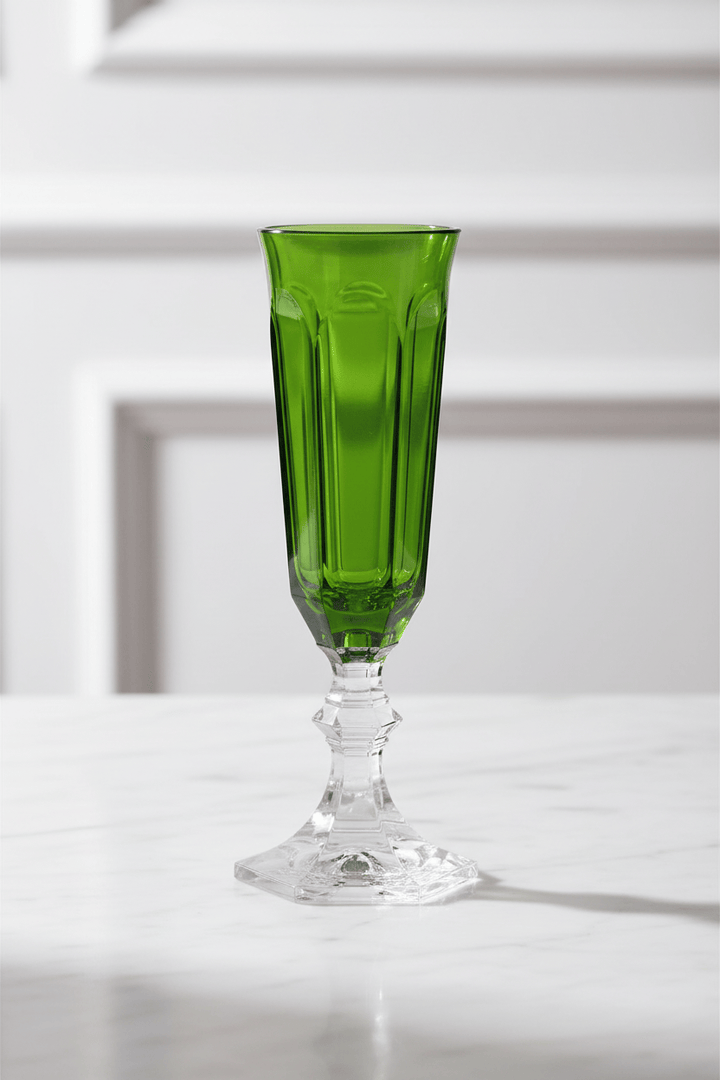 Mario Luca Giusti Dolce Vita Set of 2 Champagne Flute Green Brand Champagne Flute