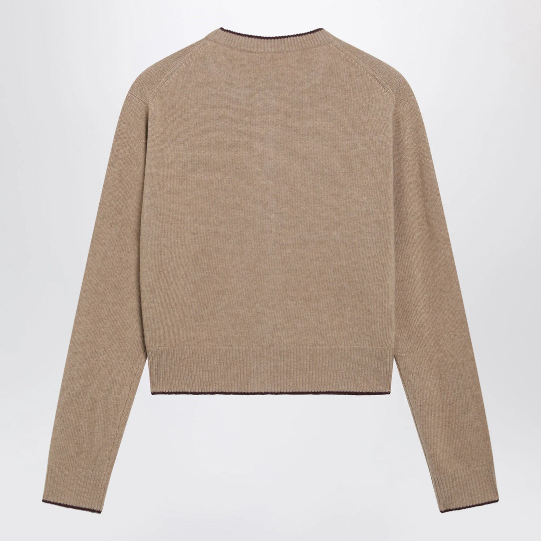 Chloé - Light Brown Wool and Cashmere Logo Cardigan Brand