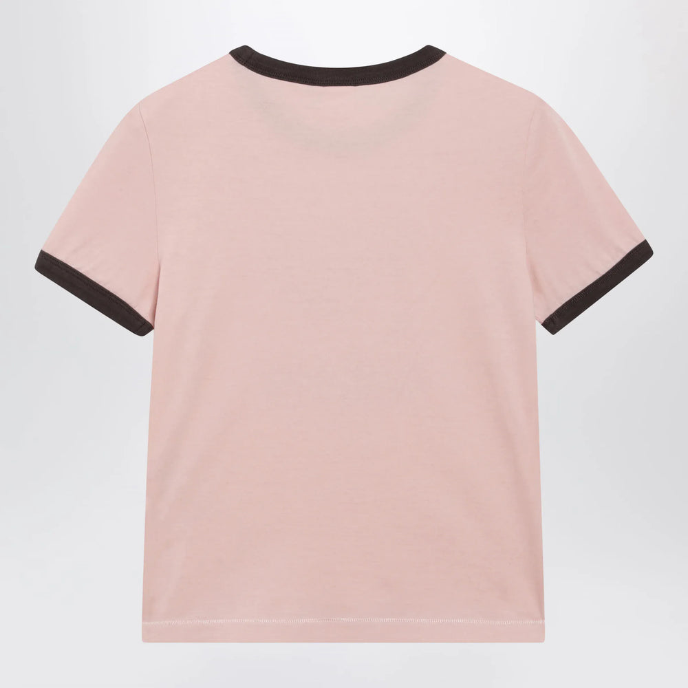 Chloé - Pink Cotton T-Shirt with Logo Print Brand