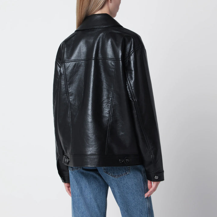 ANINE BING - Black regenerated leather jacket Brand Coats &amp; Jackets