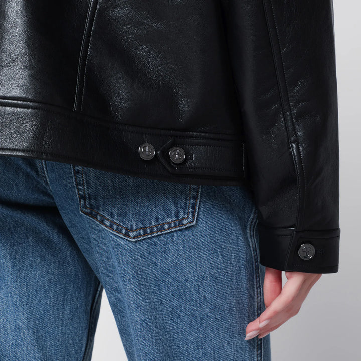 ANINE BING - Black regenerated leather jacket Brand Coats &amp; Jackets