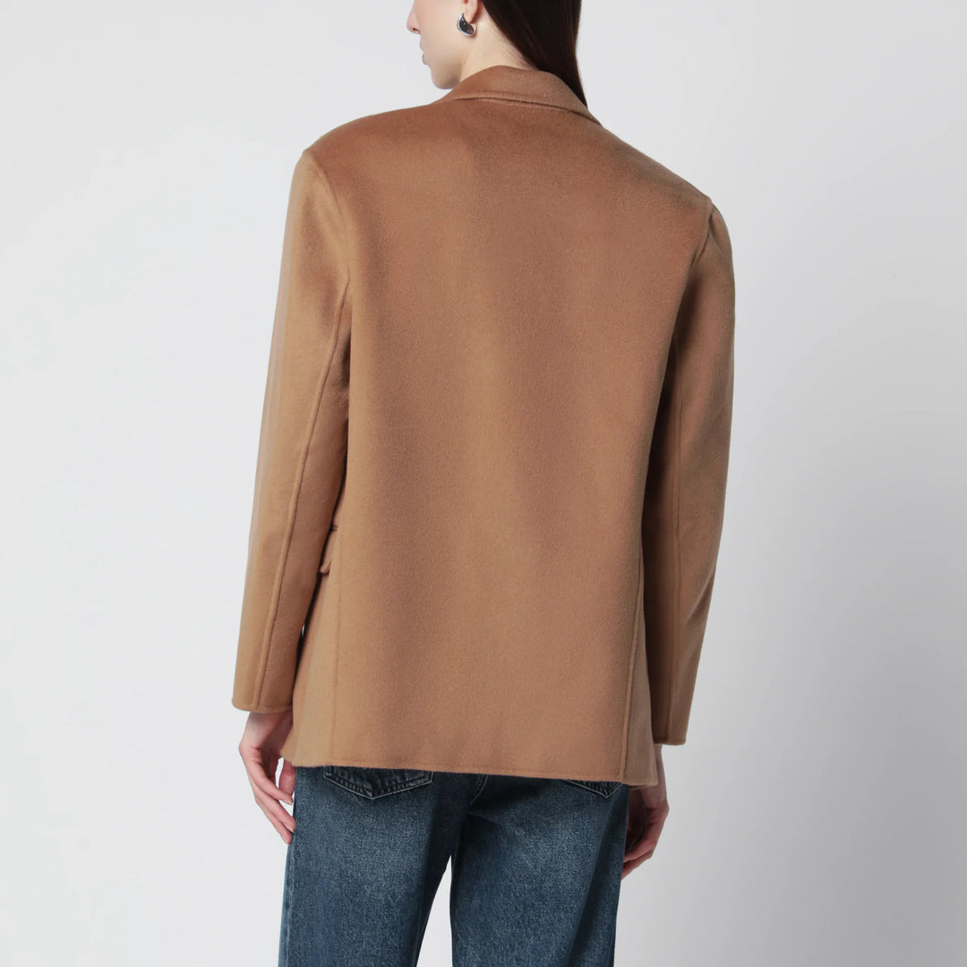 ANINE BING - Quinn blazer in wool and cashmere, camel Brand Coats &amp; Jackets