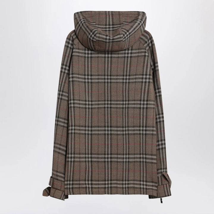 Burberry - Half-zip jacket with Check pattern in silk blend Brand Coats &amp; Jackets