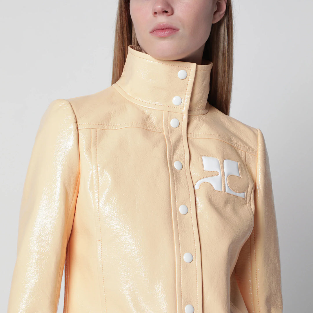 Courrèges - Reedition high-neck vinyl jacket in orange Brand Coats &amp; Jackets