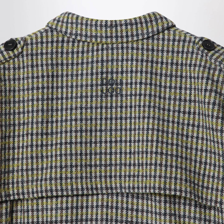 Douuod - Double-breasted wool-blend trench coat with check pattern Brand Coats &amp; Jackets