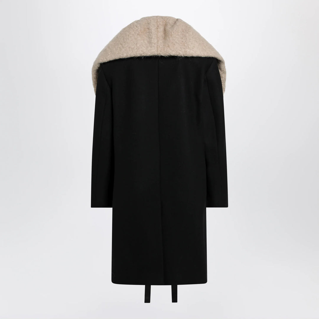 Dries Van Noten - Black coat with removable neckline Brand Coats &amp; Jackets