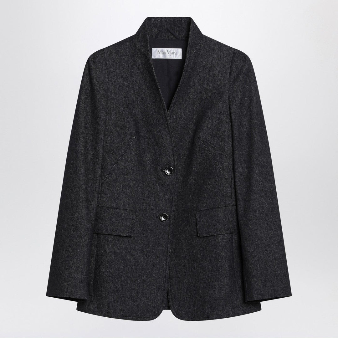 Coats &amp; Jackets 42  IT Max Mara - Midnight blue jacket in cotton denim effect Brand