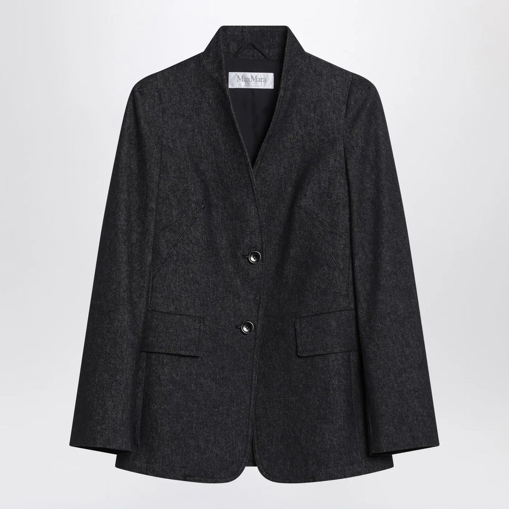 Max Mara - Midnight blue jacket in cotton denim effect Brand Coats & Jackets 42  IT