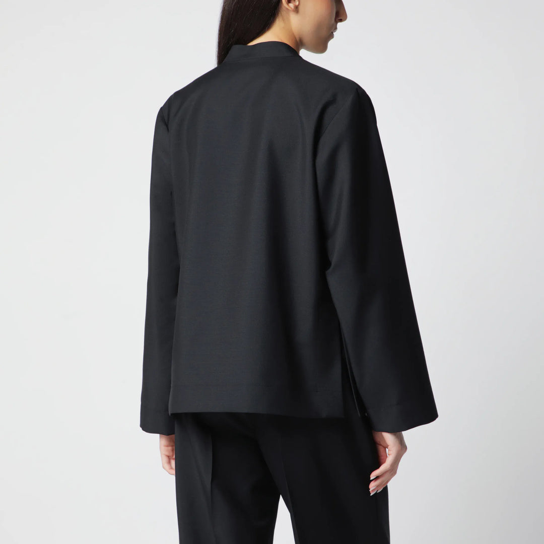 Róhe - Black Wool Jacket with Pankou Closure Brand Coats &amp; Jackets