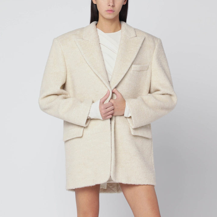 Coats &amp; Jackets 40  IT THE ANDAMANE - Oversized ivory jacket in wool blend Brand