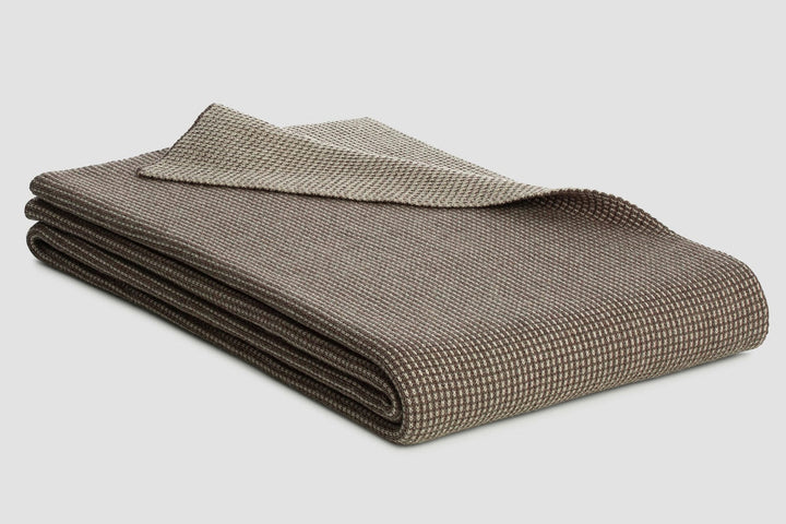 Bemboka Cotton Throws Mocha/Wheat Bemboka Reversible Box Knitted Weight Throws Bemboka Reversible Box Knitted Weight Throws I Luxury Comfort Bedding  Brand