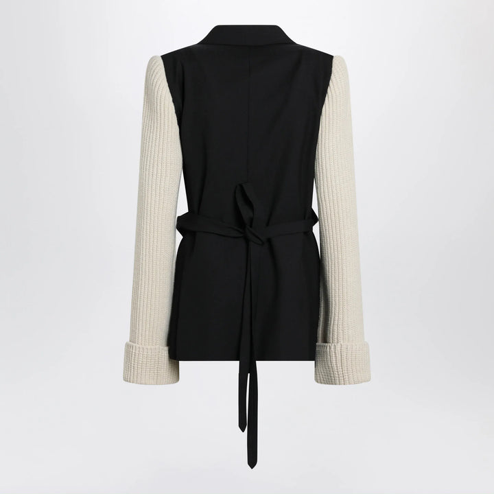 Dries Van Noten - Black/white jacket with ribbed knit sleeves Brand