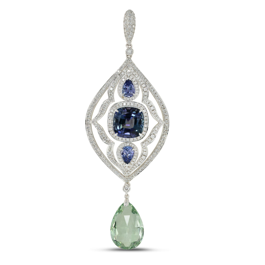 LEIBISH 10.02ct Unheated Tanzanite &amp; Aquamarine Drop Earrings Brand Earrings
