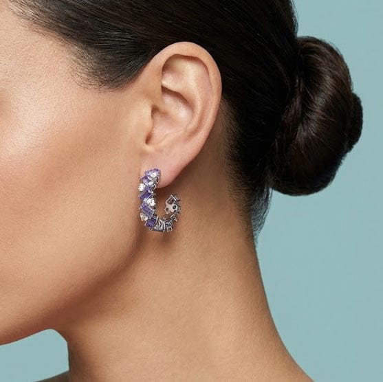 LEIBISH Tanzanite &amp; Diamond Hoop Earrings Brand Earrings