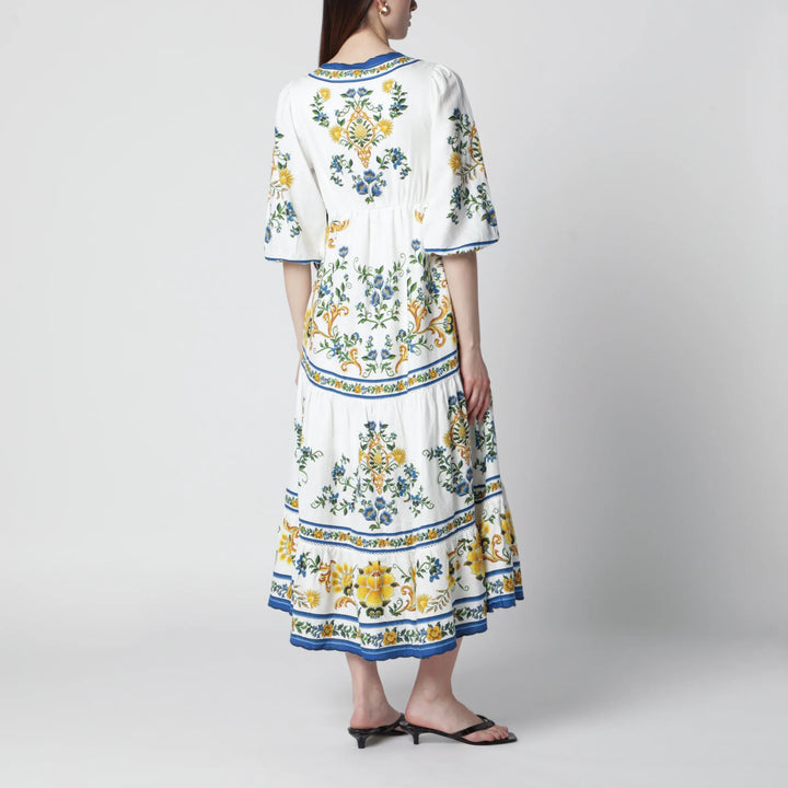 FARM Rio - Emily Floral Tapestry drawstring midi dress Brand Jewelry
