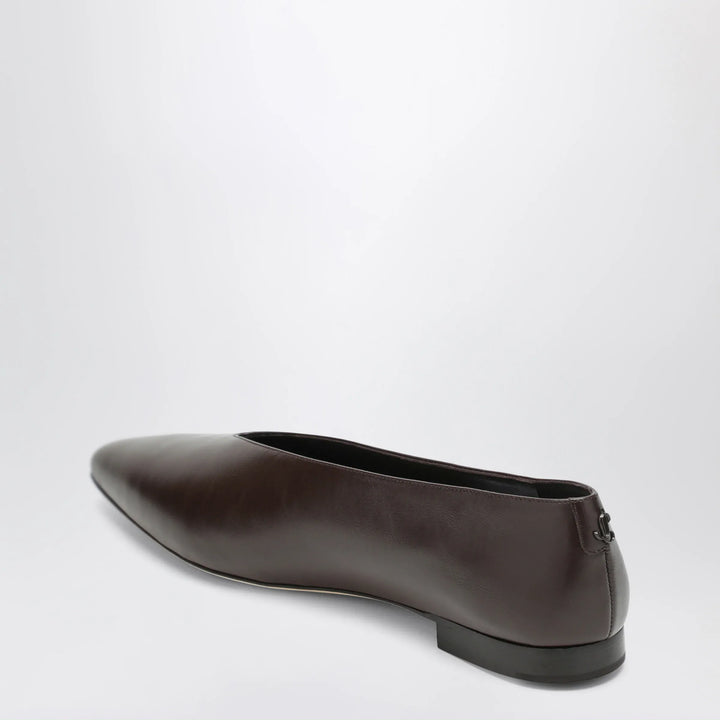 Jimmy Choo - Chocolate Leather Margot Ballet Flats Brand