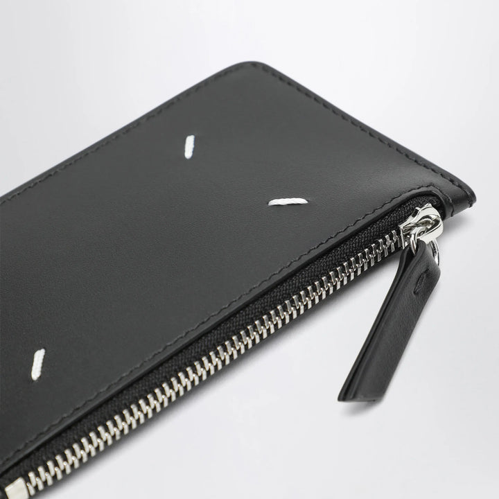 Maison Margiela - Black Four Stitches Zip Card Holder Brand U