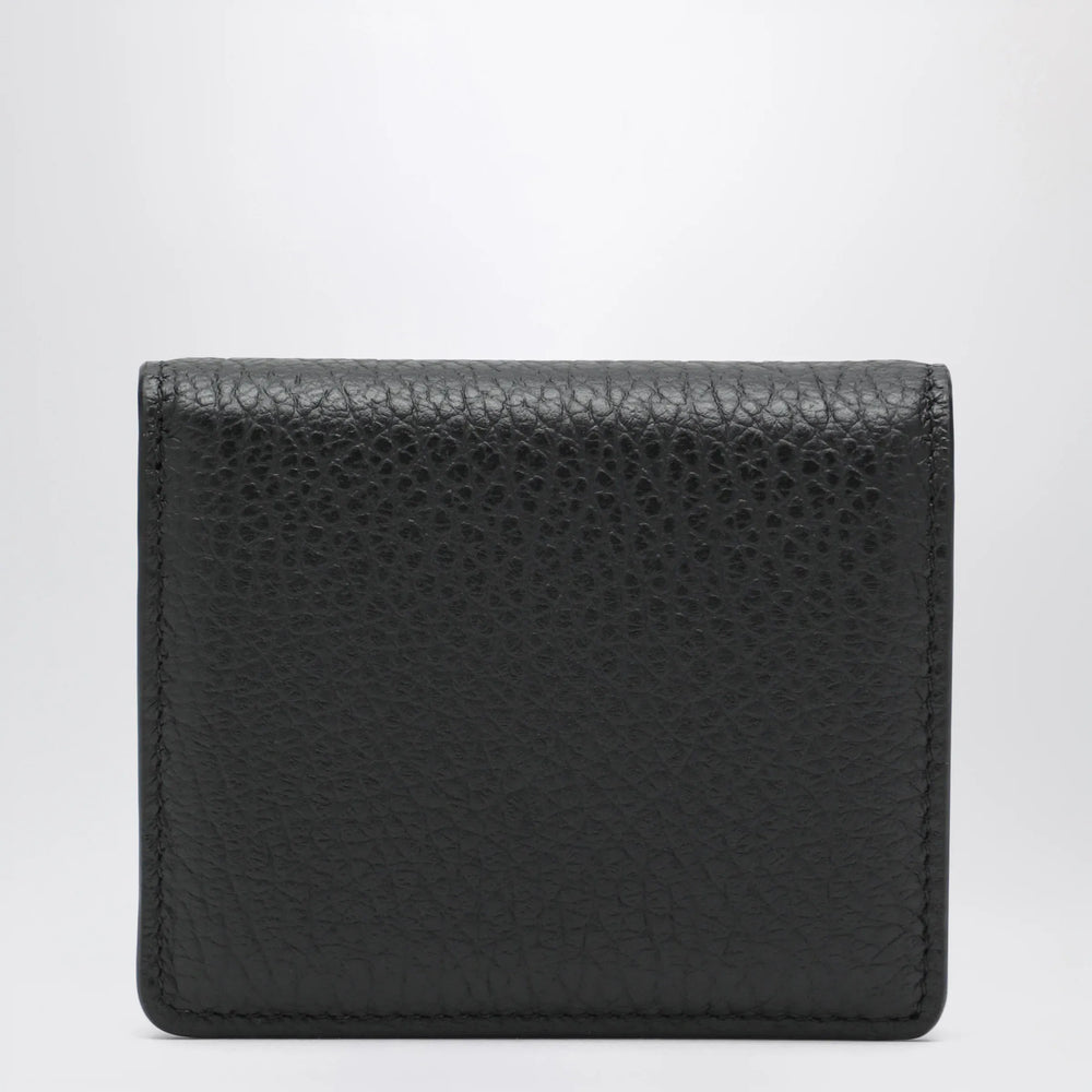 Maison Margiela - Four Stitches compact grained leather card holder in black Brand U