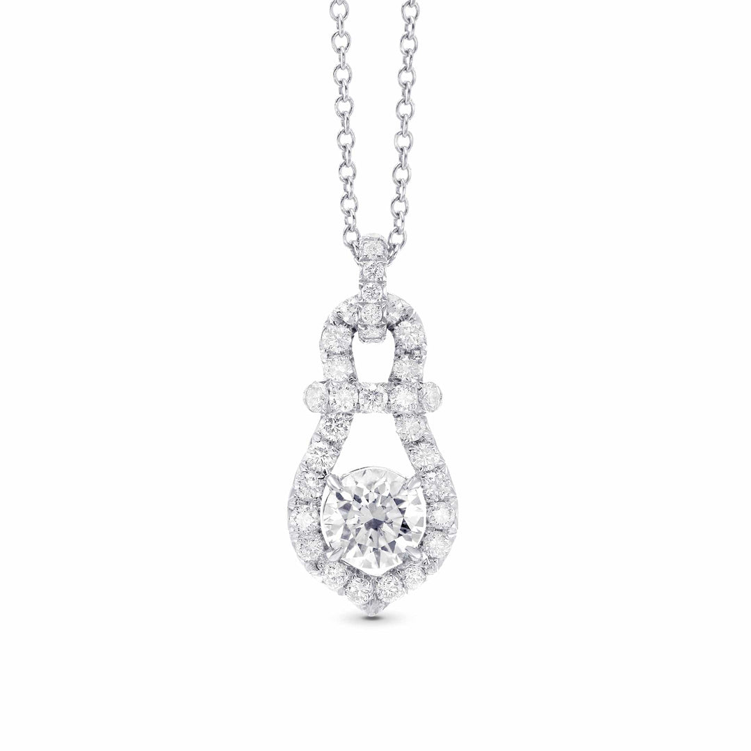 LEIBISH 0.51ct Round Brilliant White Diamond Drop Pendant Brand Necklace