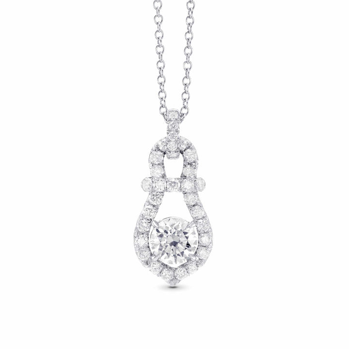 LEIBISH 0.51ct Round Brilliant White Diamond Drop Pendant Brand Necklace