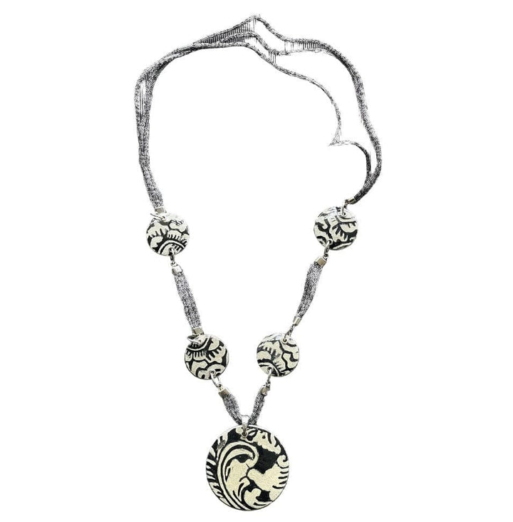 Antonella Piacenti Necklaces Antonella Piacenti Black Lava Necklace Pendant 925 Silver Brand