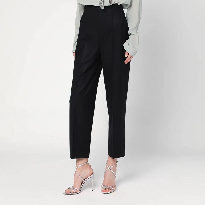 Alberta Ferretti - Black wool-blend trousers Brand Pants 40  IT