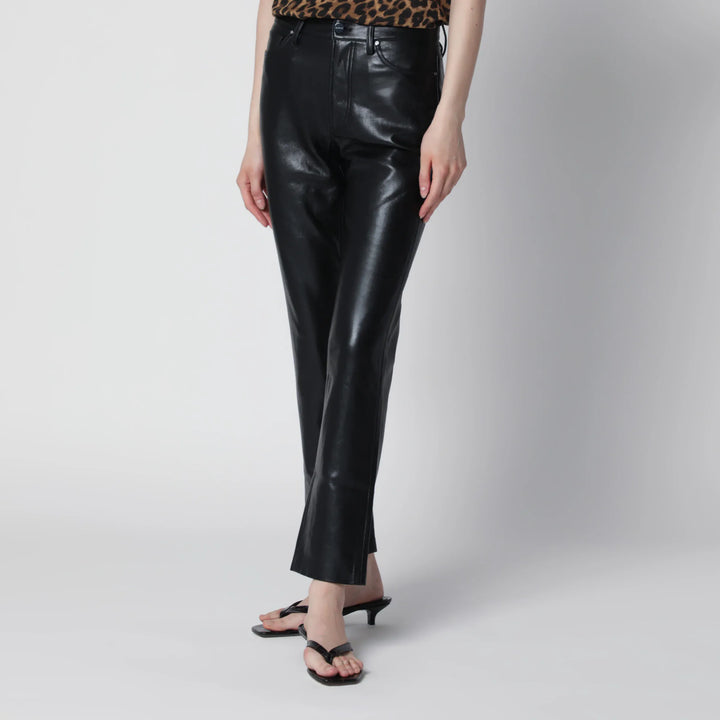 ANINE BING - Black Bruno trousers in regenerated leather Brand Pants