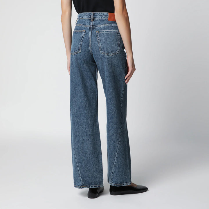 ANINE BING - Washed blue jeans with curved front seams Brand Pants