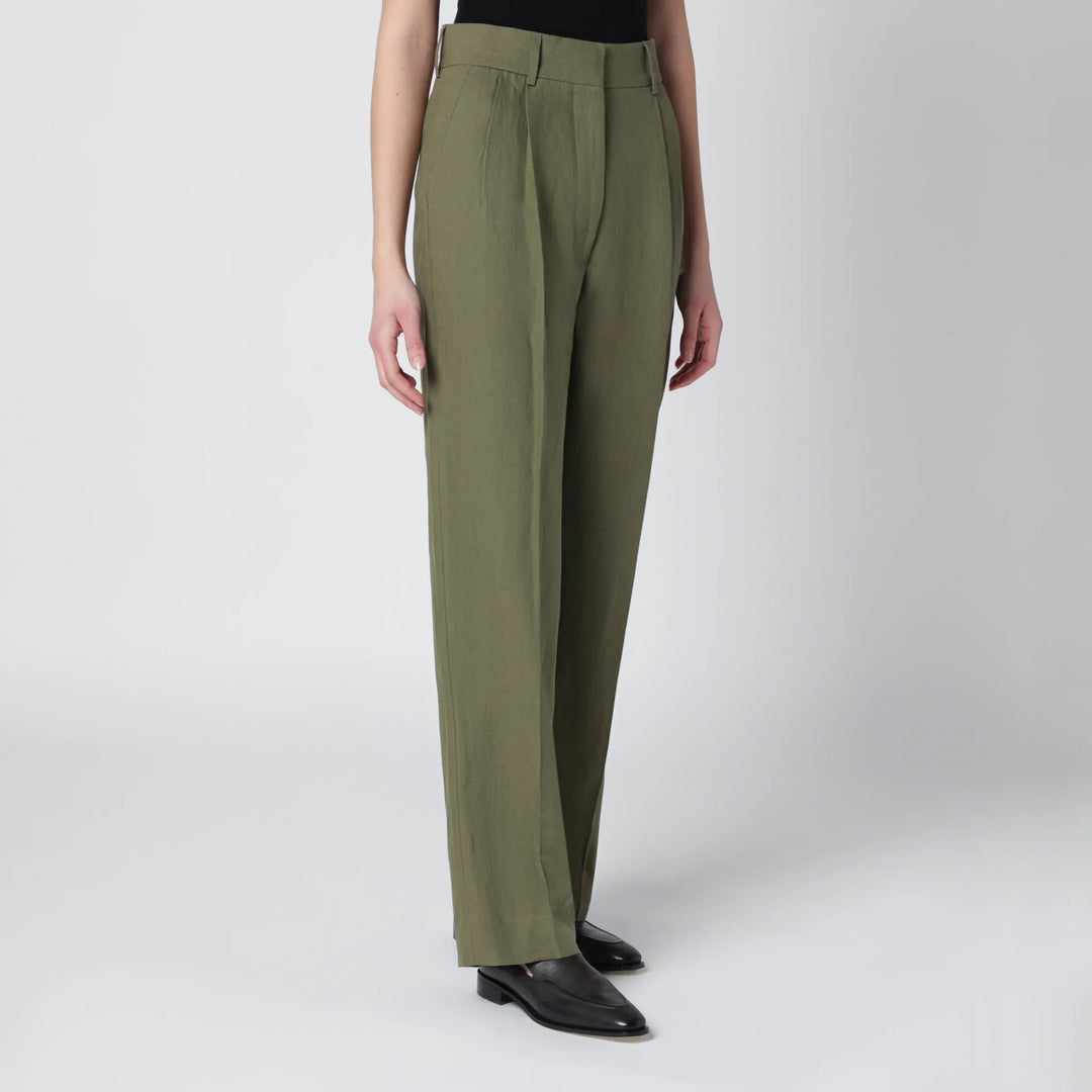 Blazé Milano - Fox green trousers in linen Brand Pants