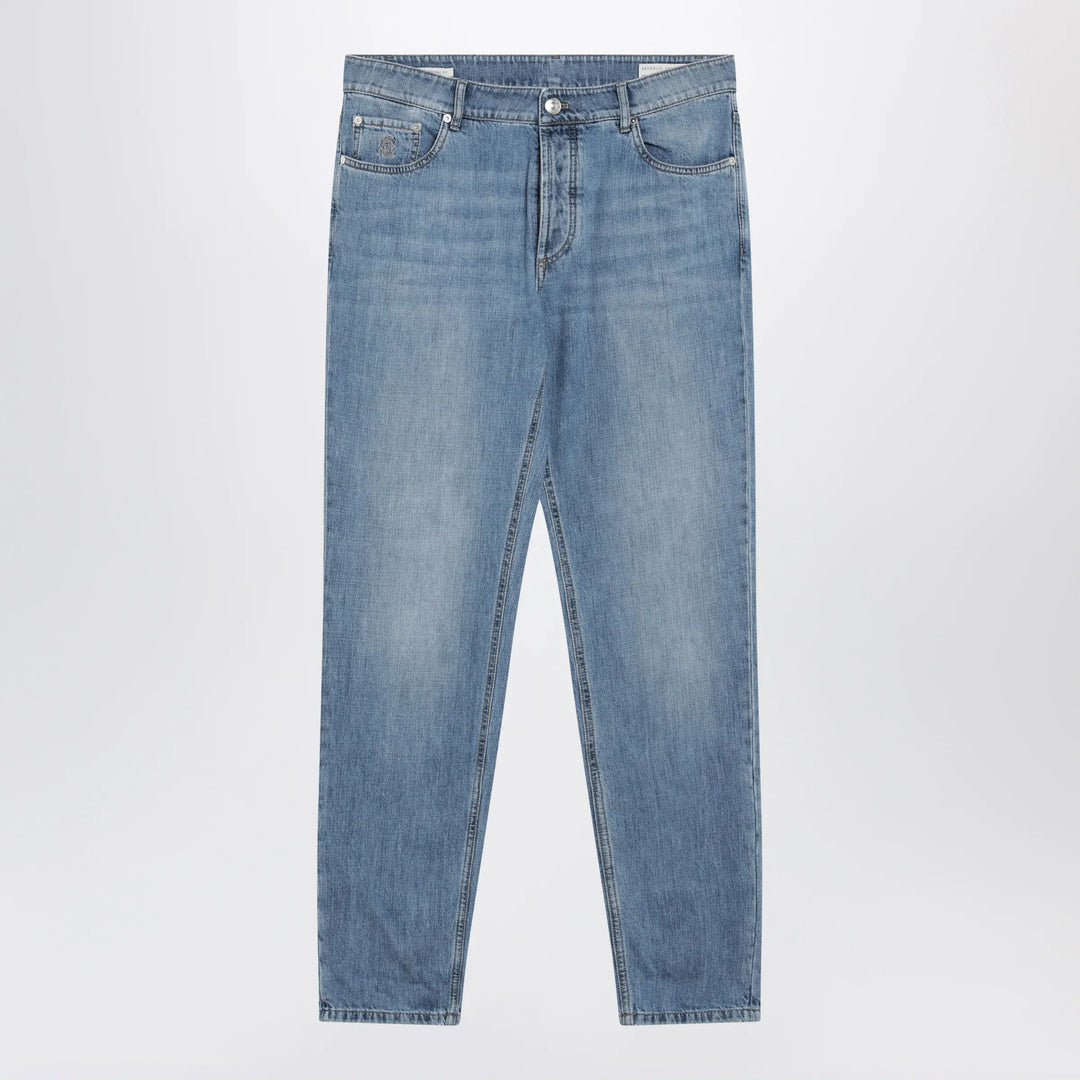 Brunello Cucinelli - Traditional-fit five-pocket jeans in light blue denim Brand Pants 54 IT