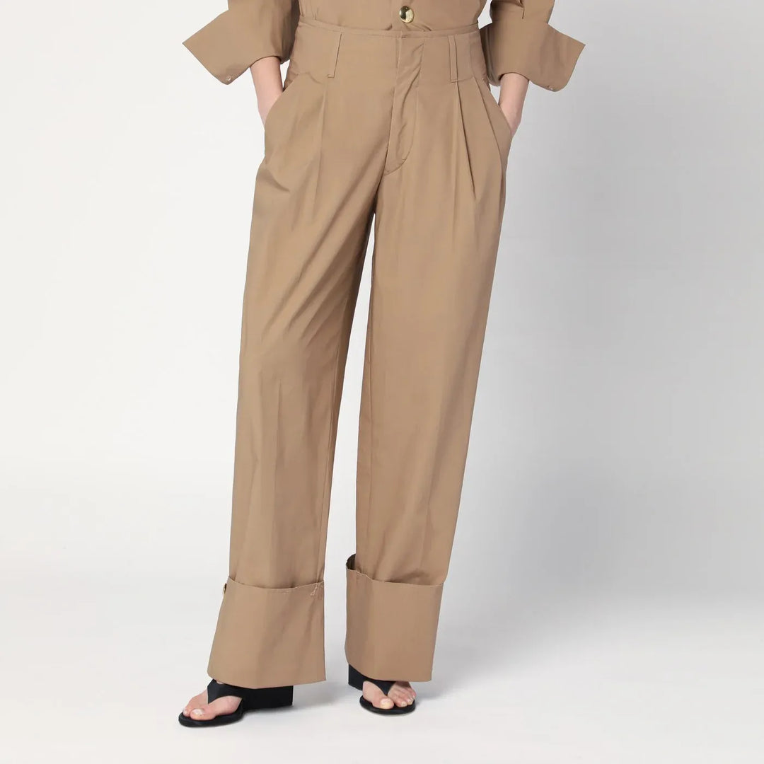 DARKPARK - Camel-coloured cuffed trousers Brand Pants 40  IT