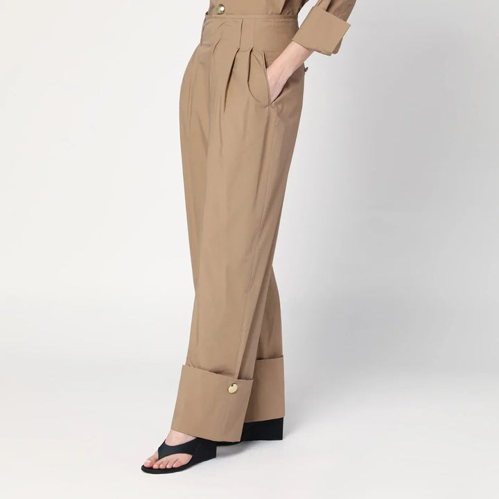 DARKPARK - Camel-coloured cuffed trousers Brand Pants 40  IT