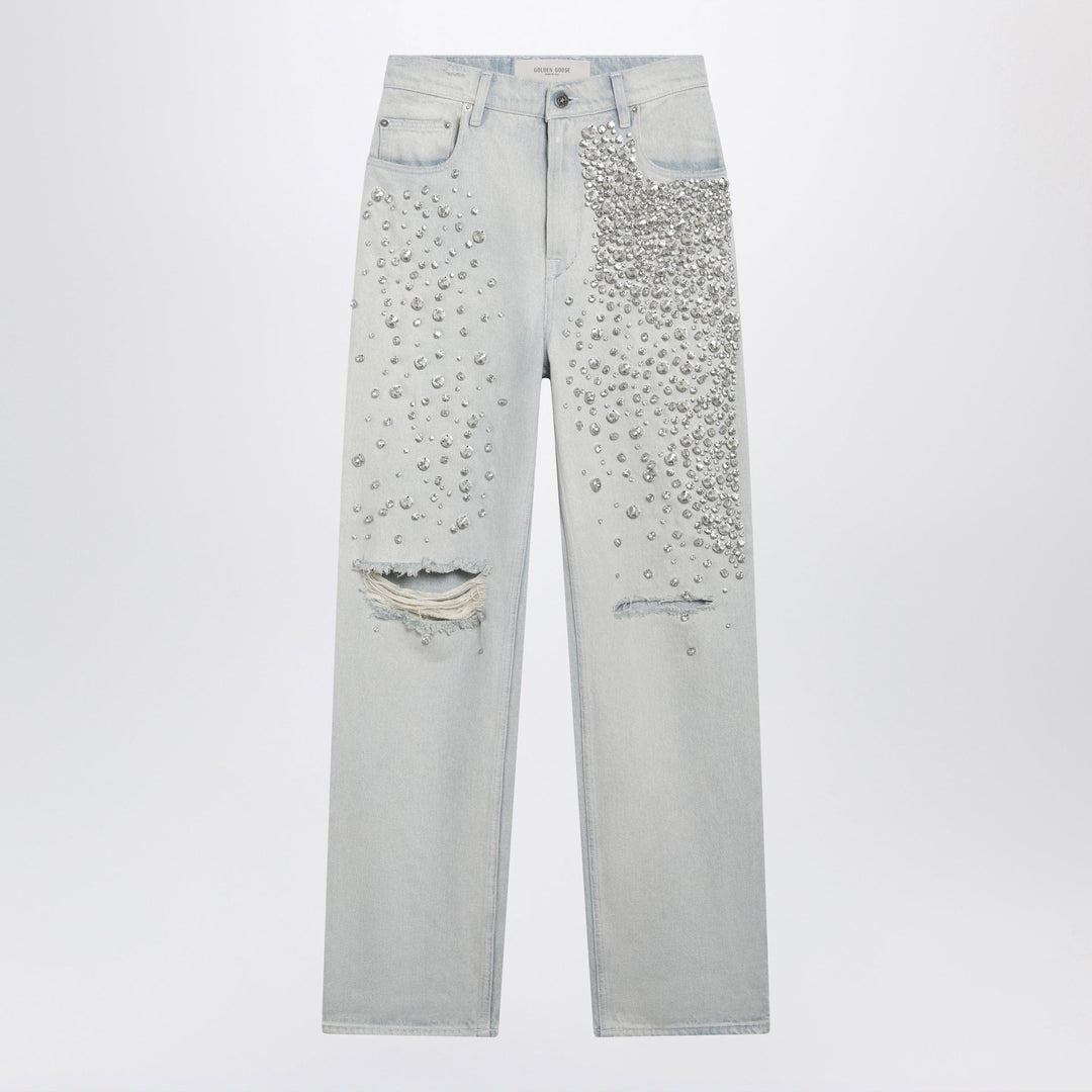 Golden Goose - Light blue jeans with cabochon crystals Brand Pants 26