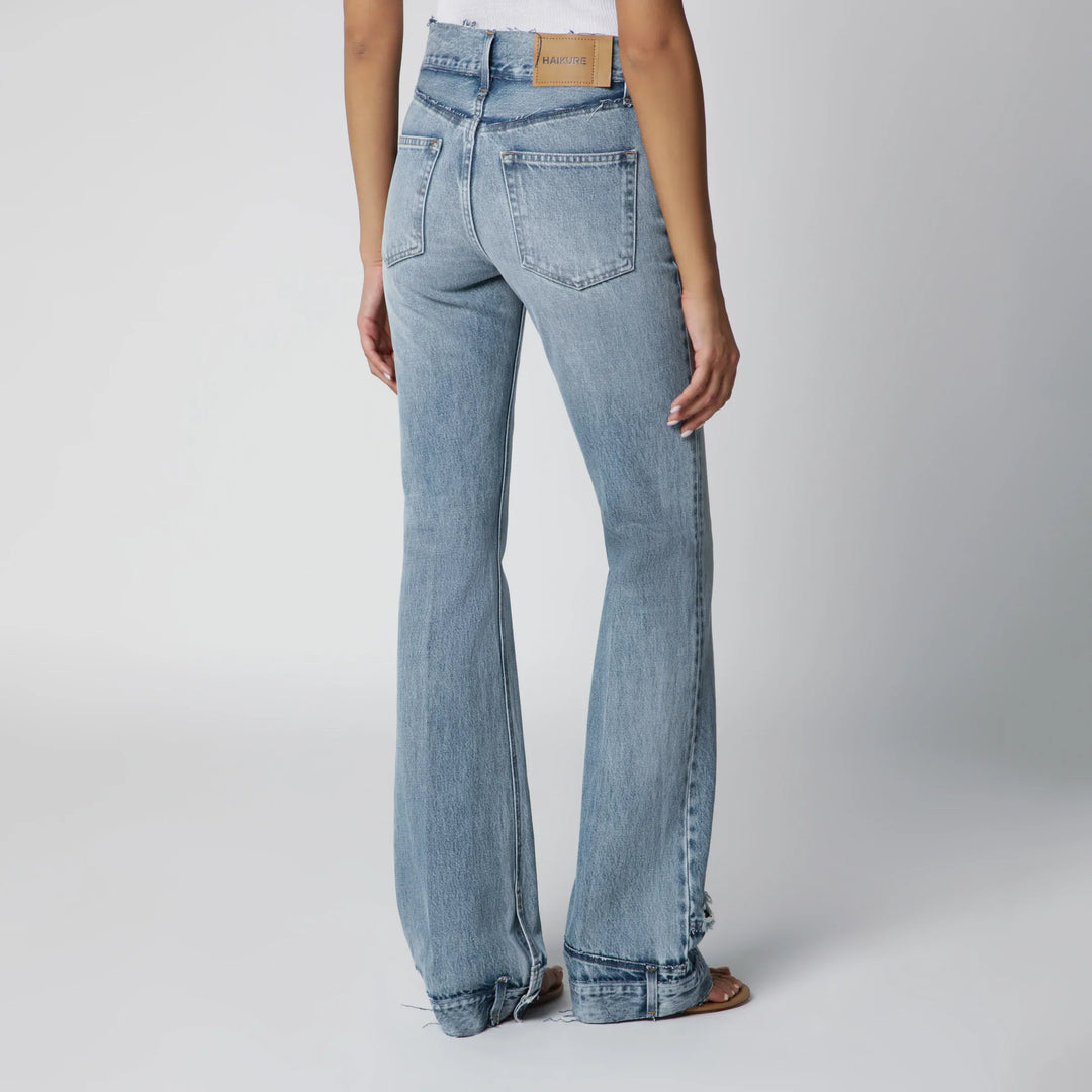 HAIKURE - Flora high-waisted flared jeans in light blue denim Brand Pants