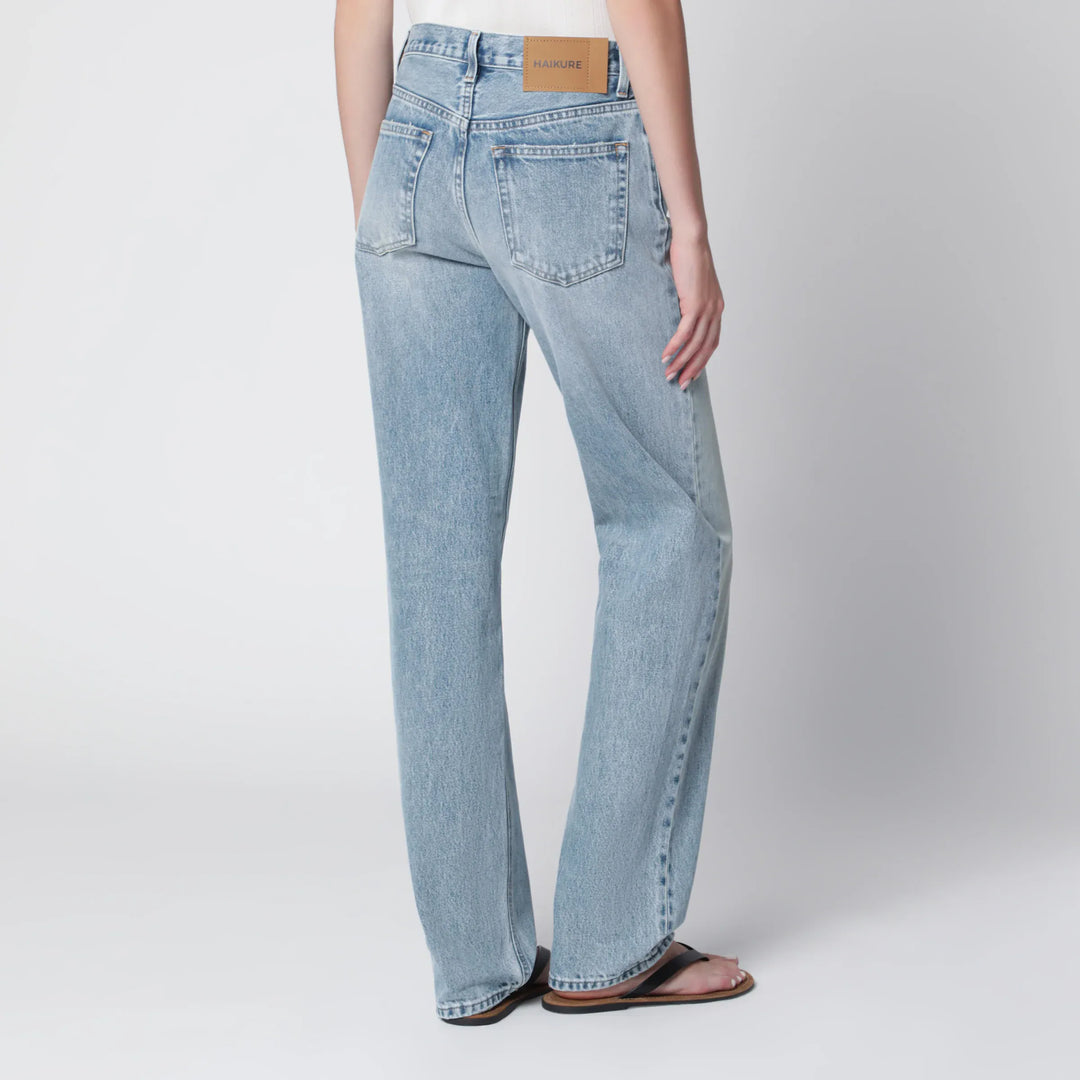 HAIKURE - Lisa straight-leg jeans in cotton denim, light blue Brand Pants