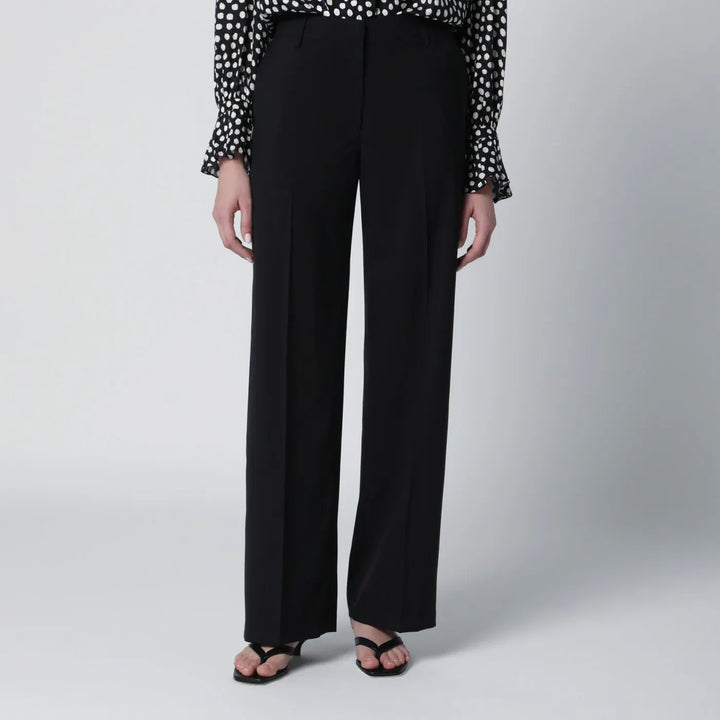 PT Torino - Black wool trousers Brand Pants 46  IT