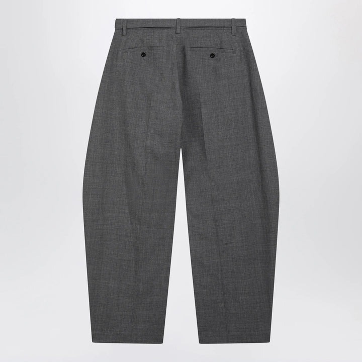 Sacai - Grey wool trousers with belt Brand Pants