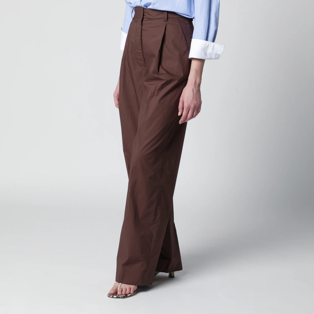 TheLatest - Brown cotton trousers Brand Pants